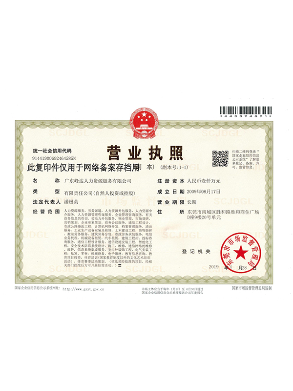 营业执照（副本）